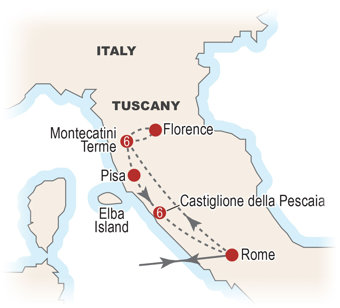 Map of Hiking Through Tuscany