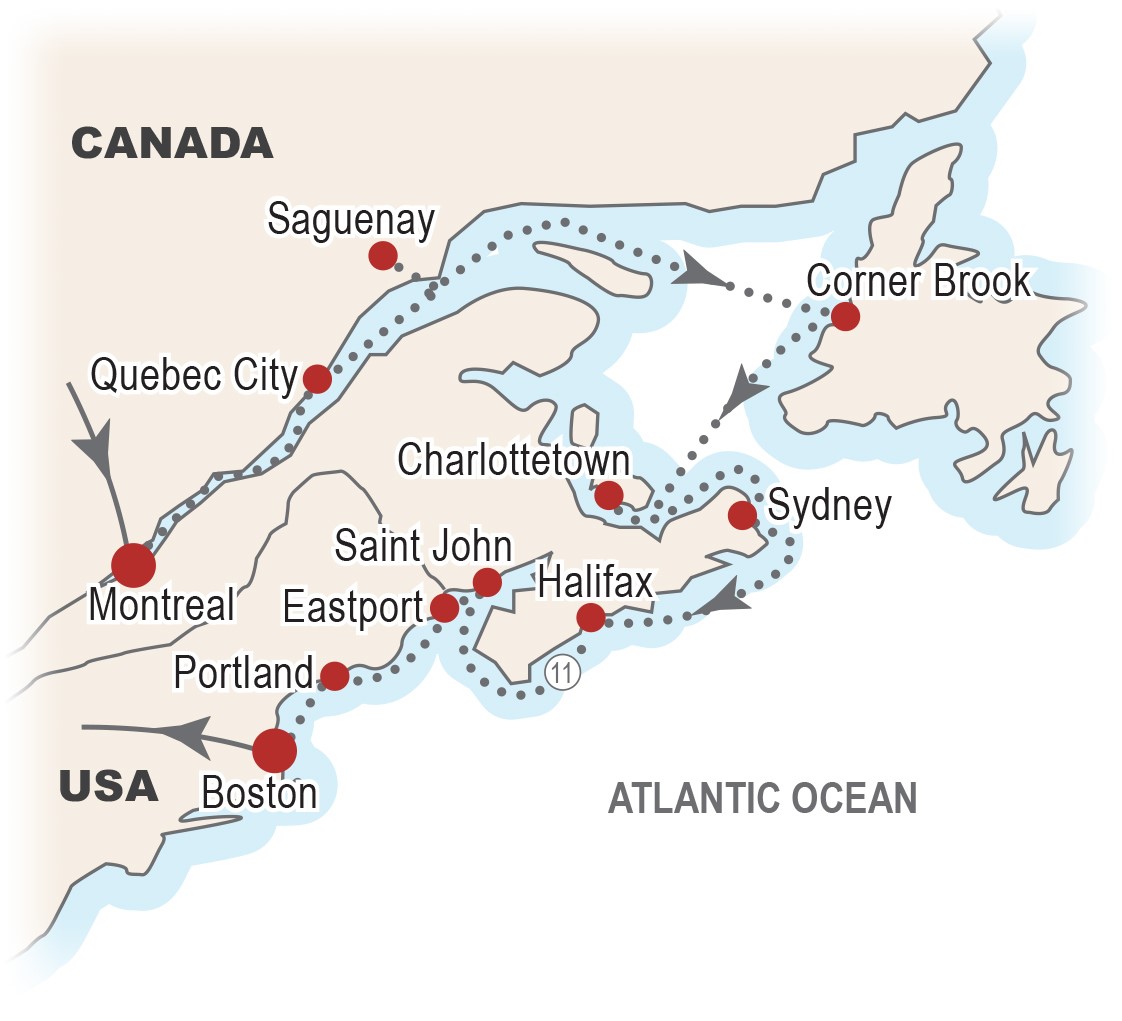 Map of Canada and New England