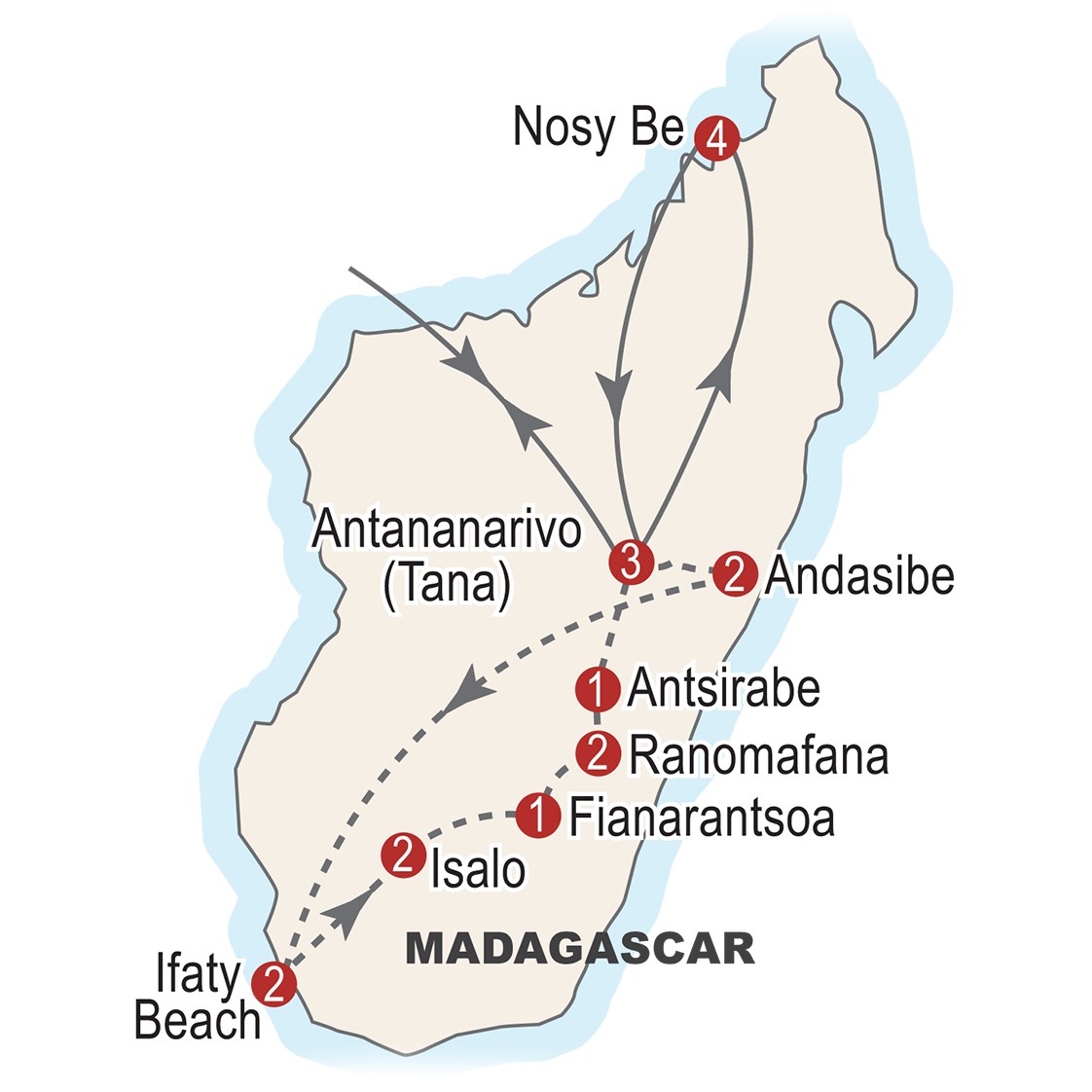 Madagascar map Craig Travel journey