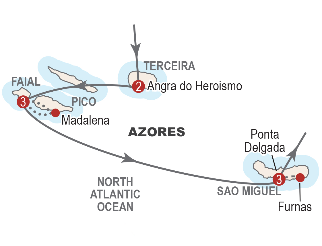 Map of Azores Islands