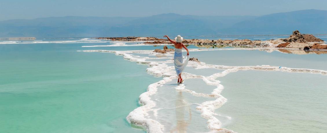 The turquoise waters of the Dead Sea