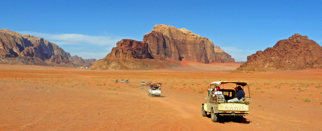 Enjoy a drive through the wilderness of Wadi Rum. Photo credit: Brian Galligan