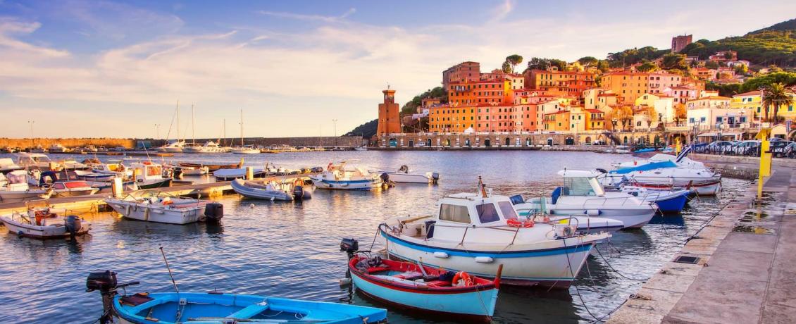 Charming harbour in Portoferraio, Elba Island