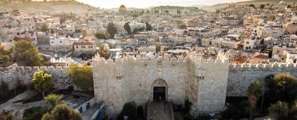 Skyline of the Old City in Jerusalem, Israel
