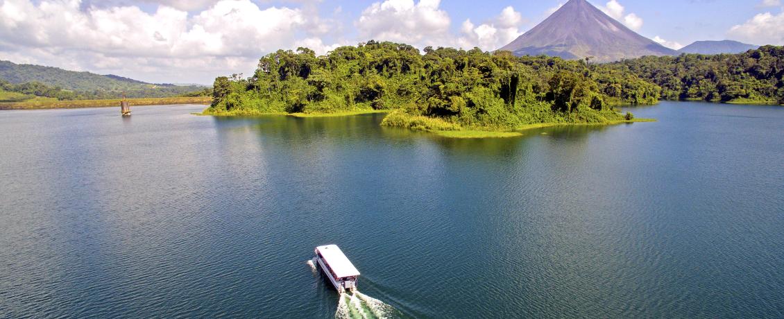 Boat crusing to Arenal Volcano