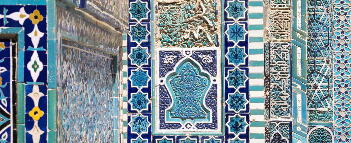 Stunning details on the façade of Shah-i-Zinda