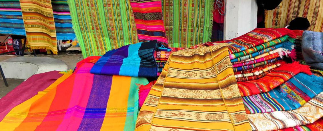 Textiles in the Otavalo market
