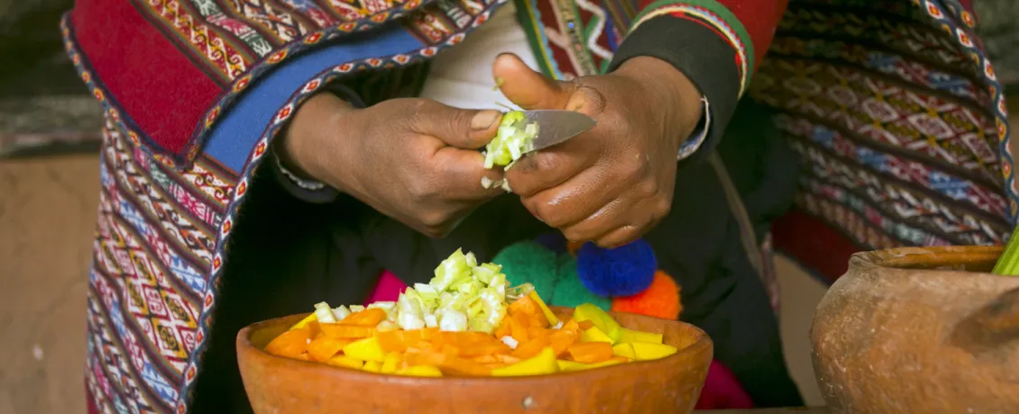 Cooking traditional Andean Cuisine
