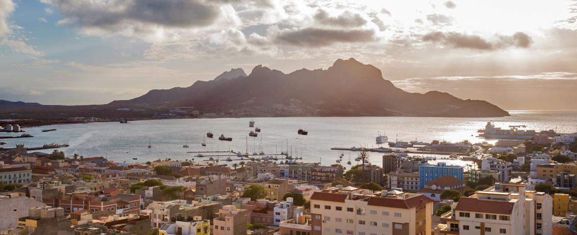 Aerial view of Mindelo, Sao Vicente, Cabo Verde