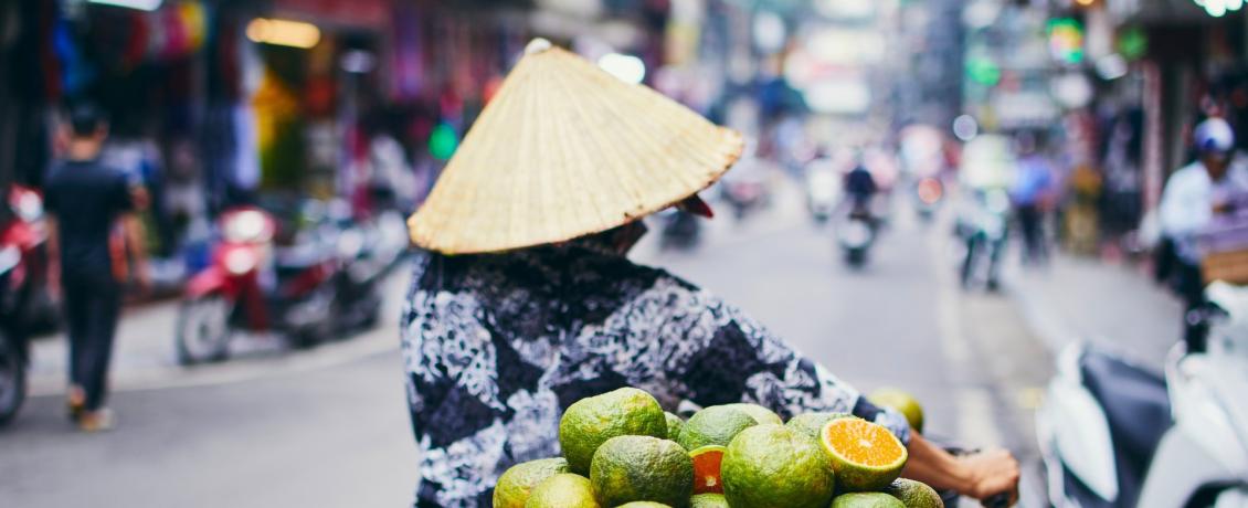 A fruit seller in Hanoi