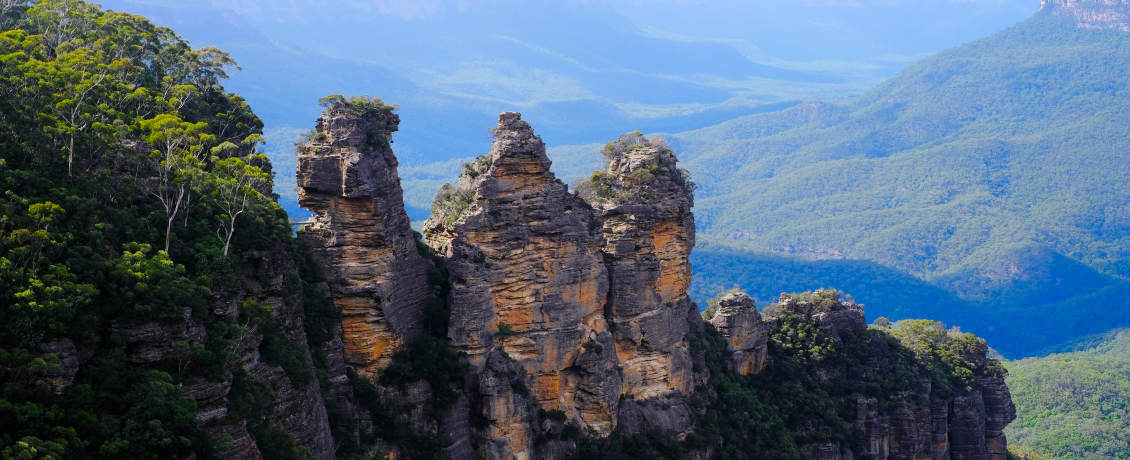 Rising above the Jamison Valley, the Three Sisters stand watch