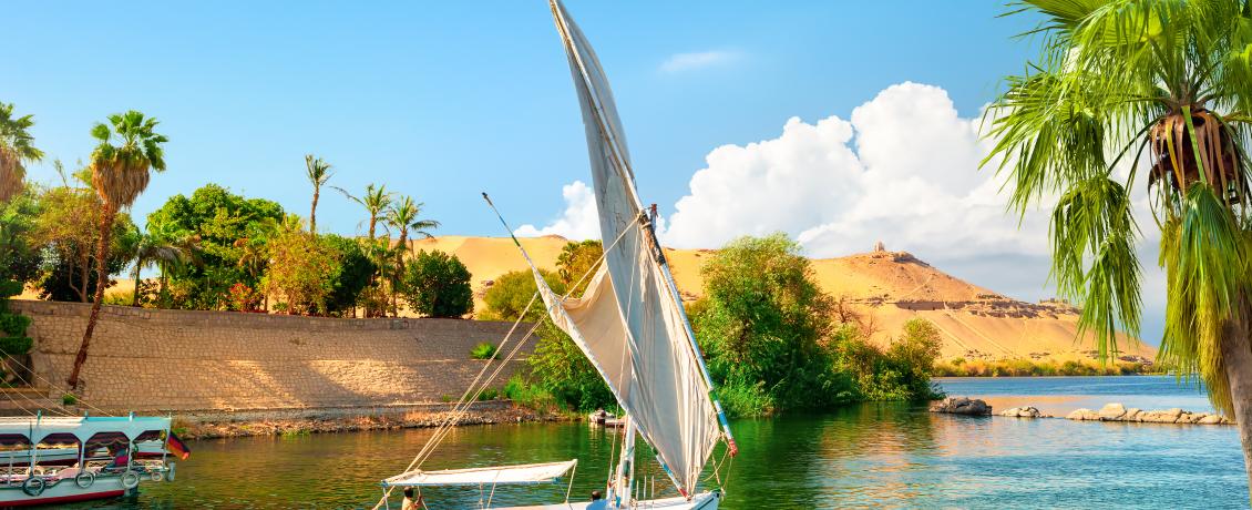 Sail on a felucca boat on the Nile River in Aswan