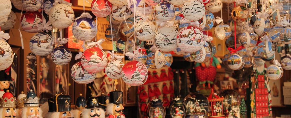 Ornaments in Christmas market