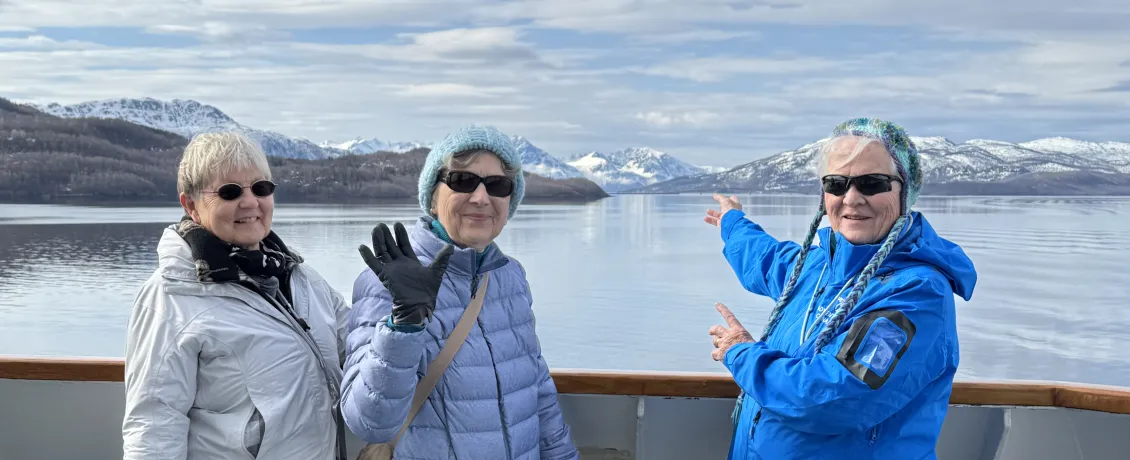 Craig Travellers in Norway posing from ship