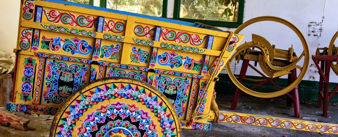 Traditional hand-painted Costa Rican oxcart (Carreta)