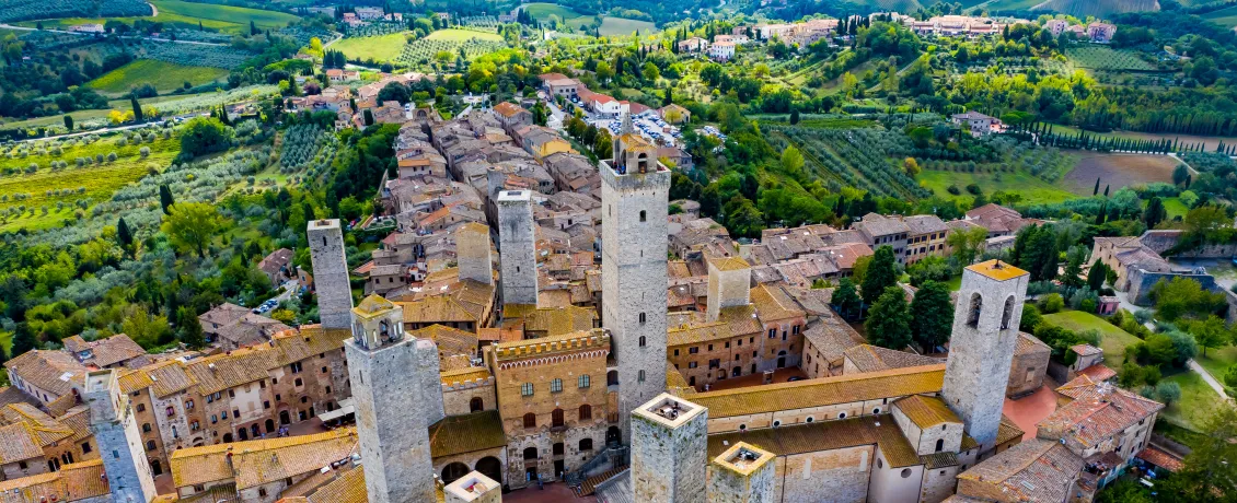 Aerial views of San Gimignano