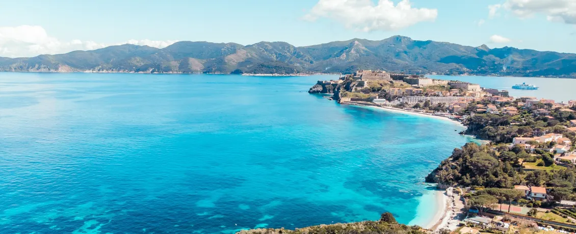 The coastline of Elba Island