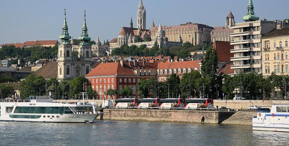Approaching Budapest on the river cruise