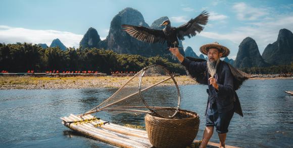 Fisherman in Li River, China