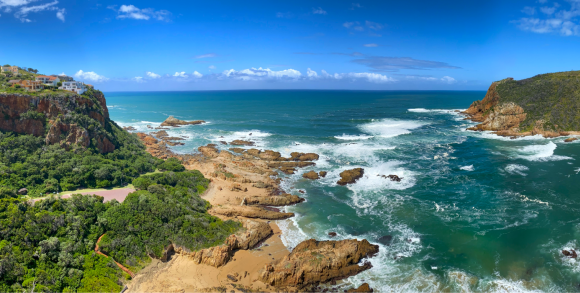View of Knysna Heads and the coastline along South Africa's Garden Route
